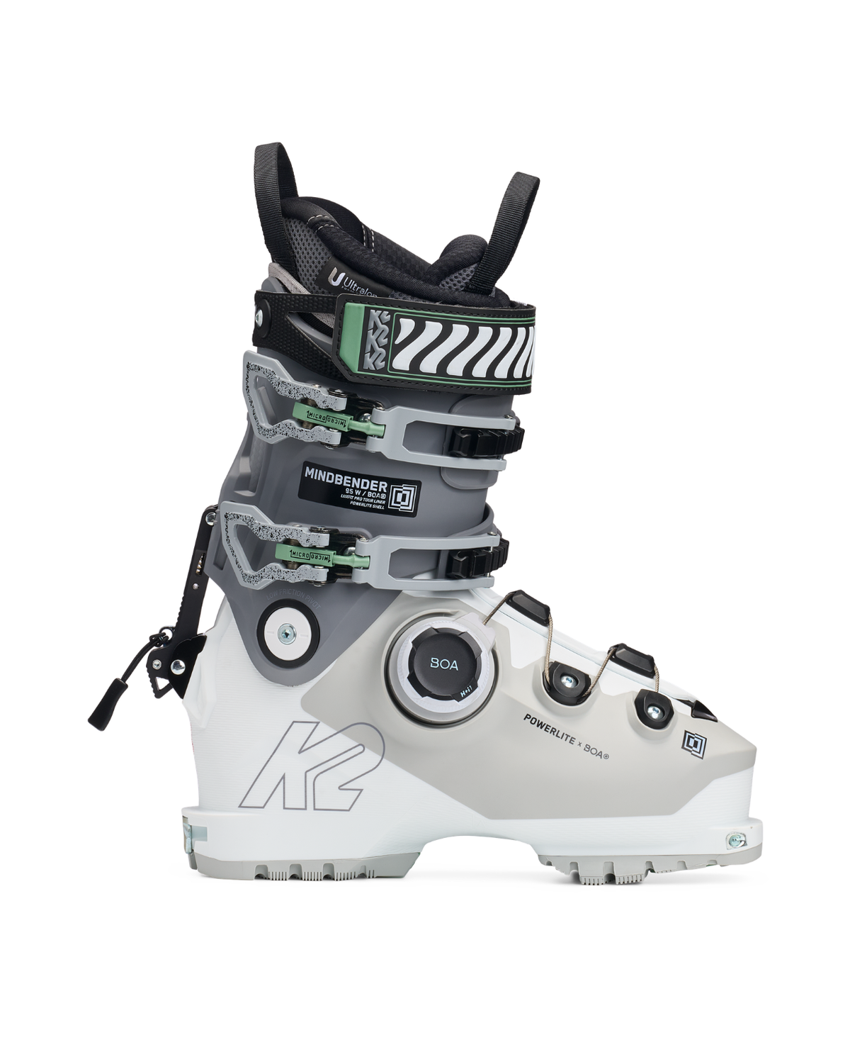 K2 Mindbender 95 BOA Women - Grå/Vit damtoppturspjäxa med BOA-system från Alpingaraget.