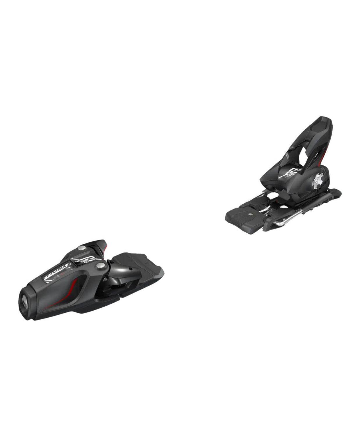 Tyrolia Race ST 14 alpinbindning i mattsvart design med röda och vita detaljer.
