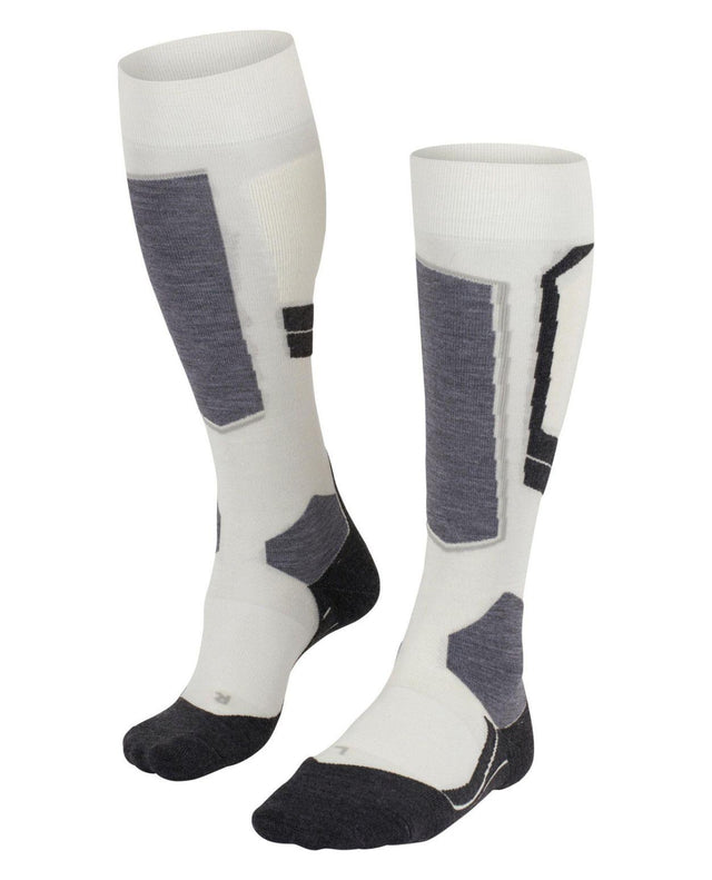Falke SK4 Advanced Women skidstrumpor i off-white och grå design för dam.