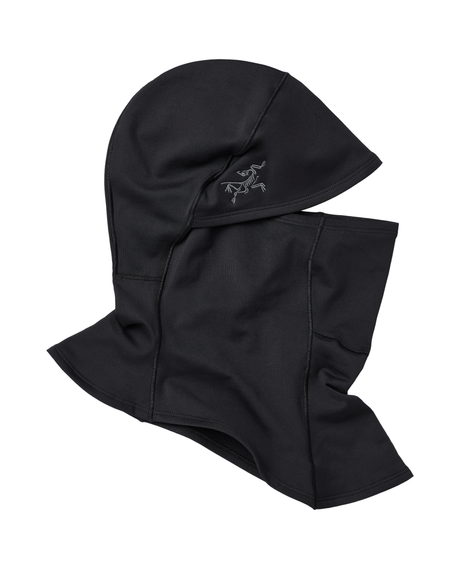 Arc'teryx Rho Balaclava i svart färg, en smidig balaklava för alpina äventyr.