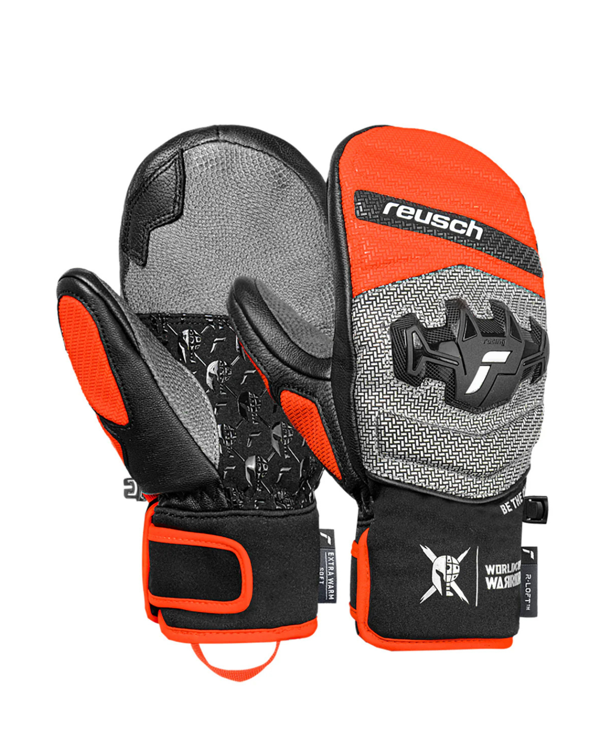 Reusch Worldcup Warrior GS Junior Mitten - Black/Silver/Fluo Red - Alpingaraget