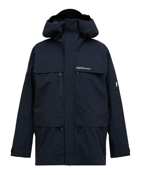 Peak Performance 40Y R&D Long Gore-Tex Shell Jacket Men i svart för alpina skidåkare.