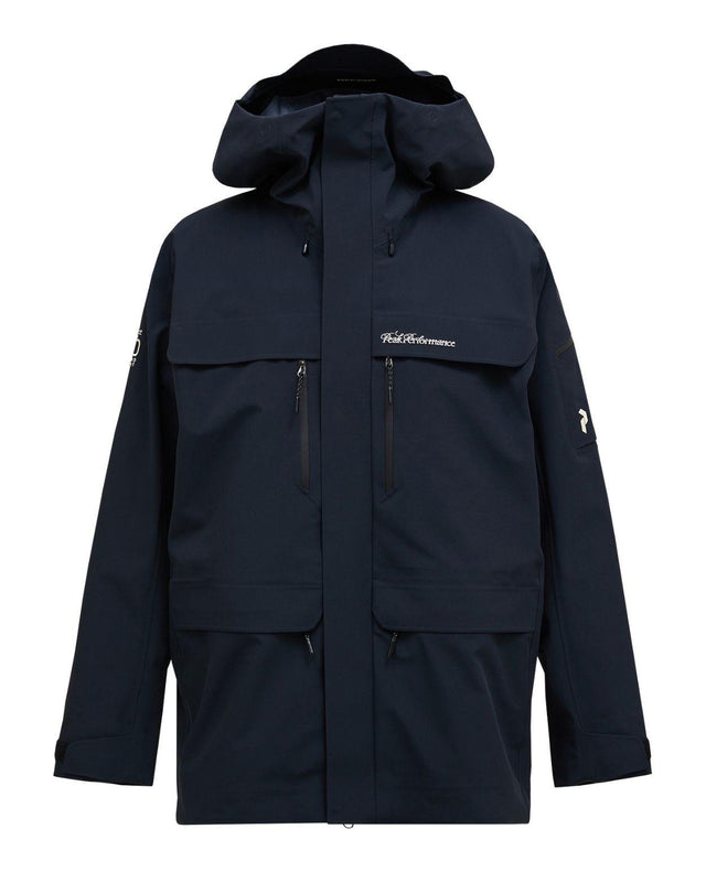 Peak Performance 40Y R&D Long Gore-Tex Shell Jacket Men i svart för alpina skidåkare.