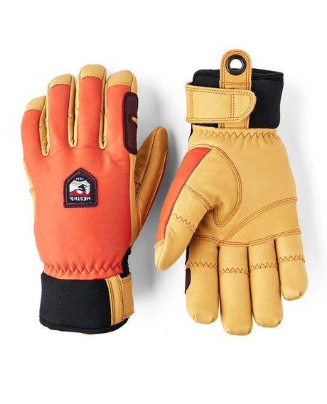 Hestra CZone Incline 5 Finger skidhandske i färgen Flame Red Orange