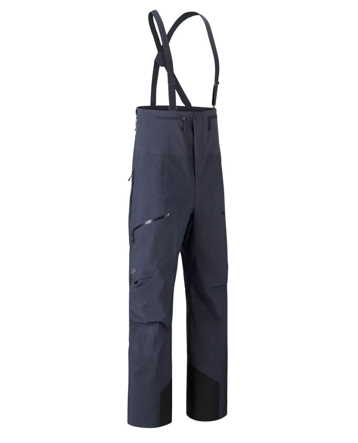 Arc'teryx Rush Bib skidbyxor för herrar i blått med hängslen.