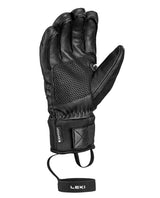 Svart Leki Tyton TR i läder med Soft-Tex, Trigger-system och förstärkt grepp för alpina tävlingsåkare.