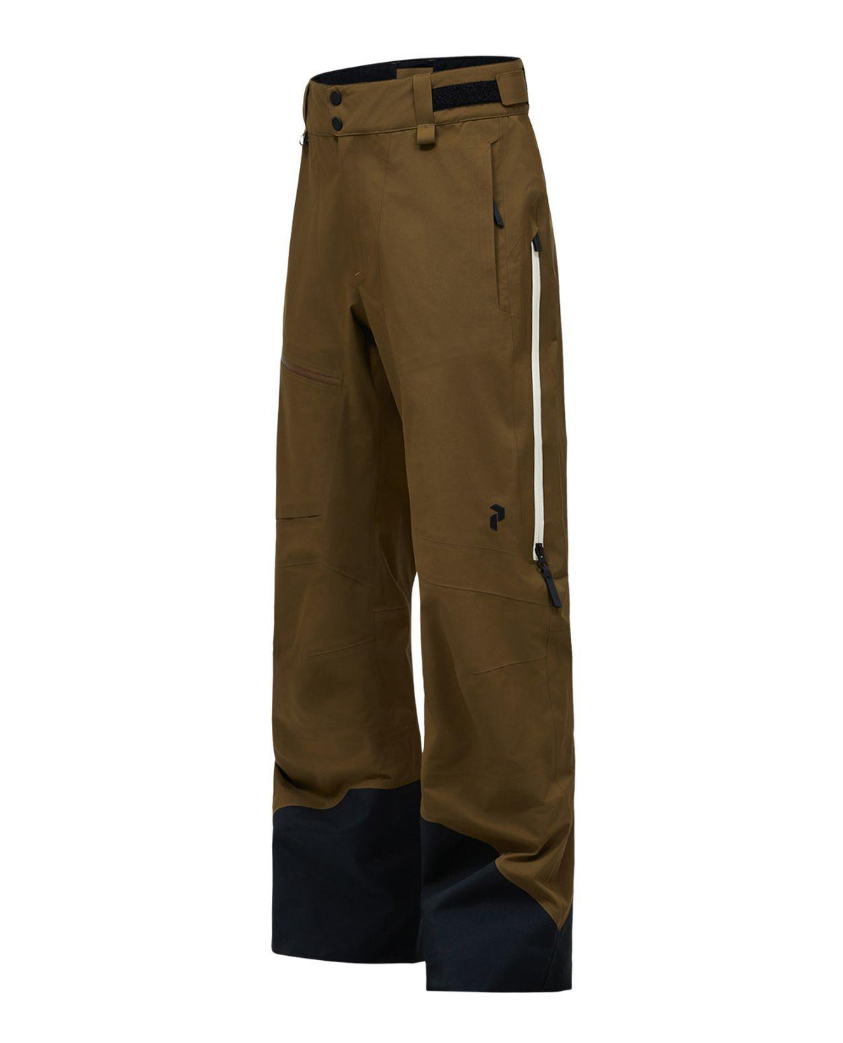 Peak Performance Alpine Gore-Tex 3L skidbyxor för herrar i brunt med förstärkta benslut.
