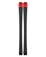 Svarta belag på Atomic Redster S9 FIS J-RP juniorslalomskidor med röda spetsar och logotyp.