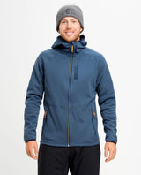 Elevenate Skiers Fleece Hood Men i färg Insignia Blue – skönt mellanlager i stretchfleece för herrar