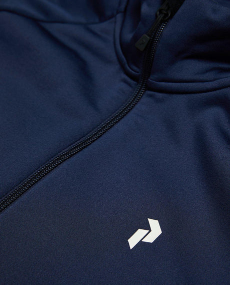 Peak Performance Rider Essentials Zip Jacket i blått med dragkedja och bröstlogo.