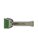 Giro Axis Stone Stacked skidglasögon från sidan med grått band och gröna detaljer
