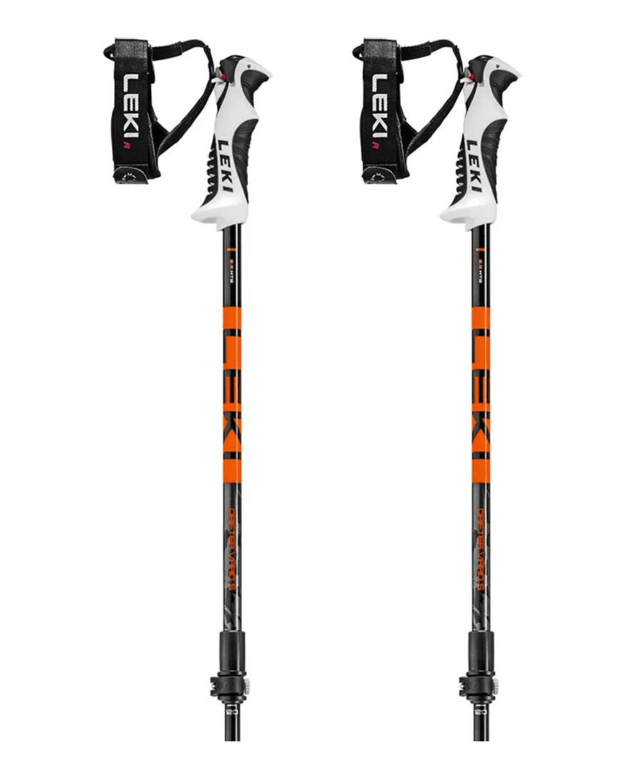 Leki Drifter Vario S - Black / Dark Anthracite / Neon Orange - Juniorstavar - Alpingaraget