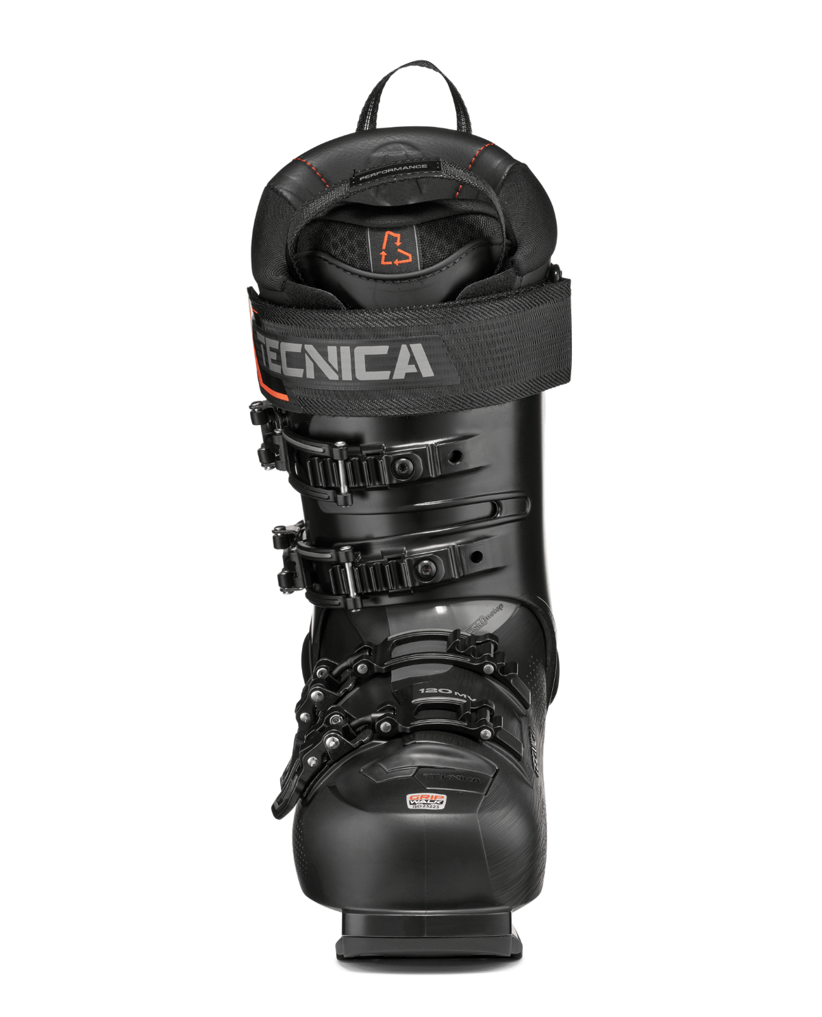 Tecnica Mach1 MV 120 TD2 alpinpjäxa för herr i svart och orange - Alpingaraget