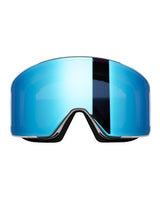 Sweet Protection Boondock II M goggles med vit ram och blåspeglande RIG Aquamarine-lins för alpina skidåkare.
