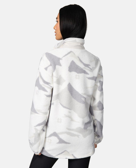 Kari Traa Rothe Half Zip i vitt och mönstrat, bakifrån - Mellanlager - Alpingaraget