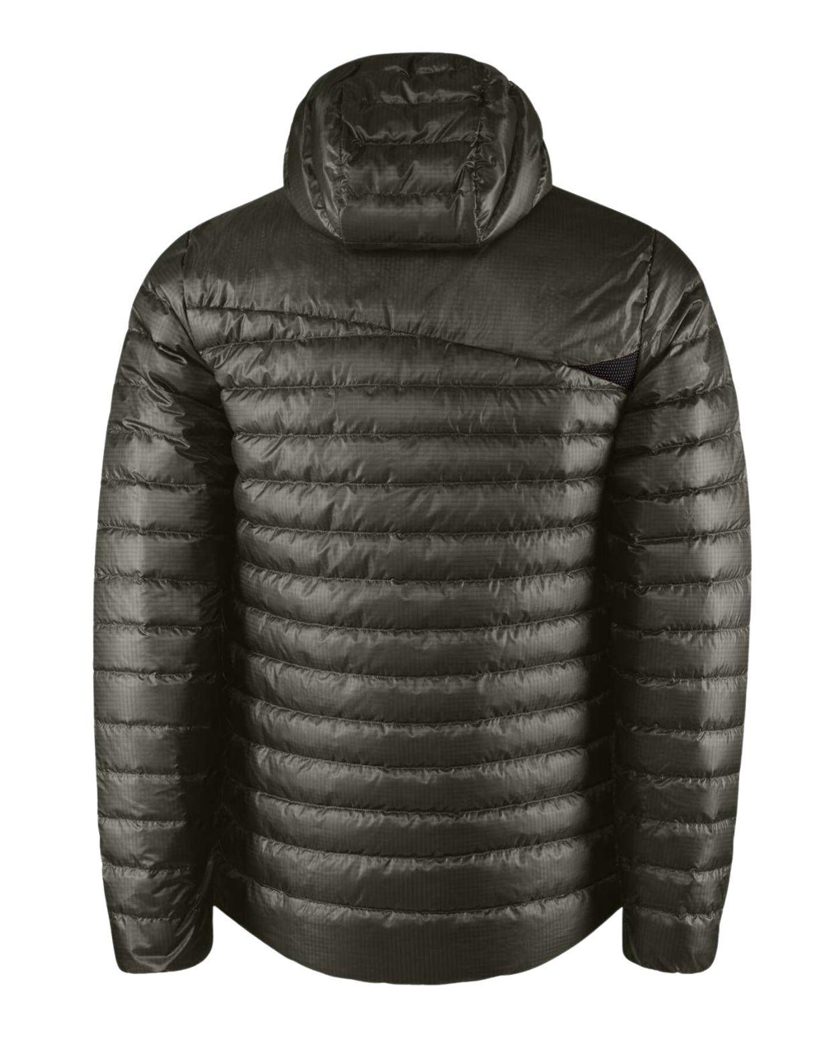 Klättermusen Lopt Hood Jacket Men i färgen Dark Dusty Green, visad bakifrån med huva.