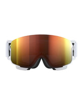 POC Nexal Mid skidglasögon i färgerna Hydrogen White och Partly Sunny Orange med cylindrisk lins.