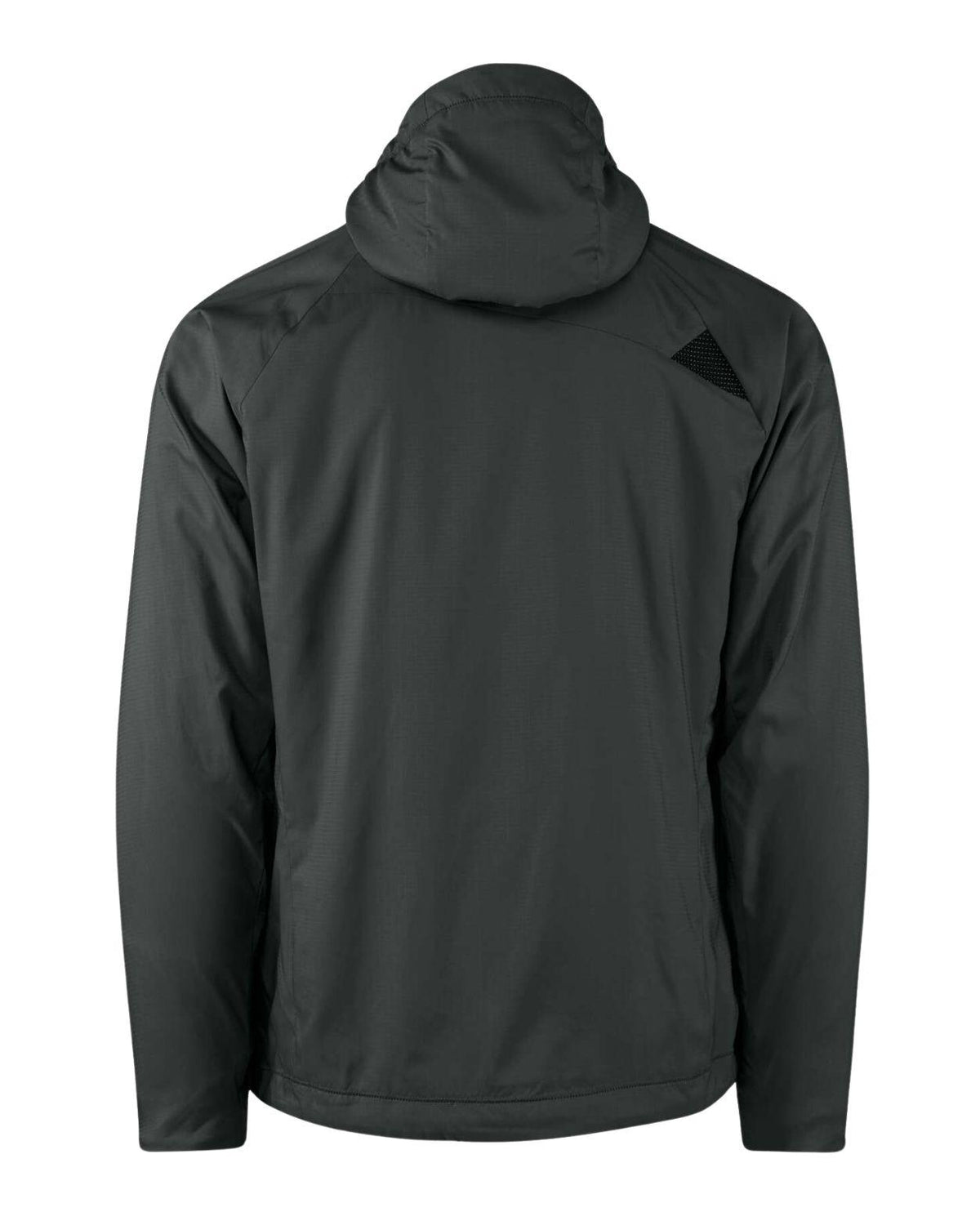 Klättermusen Drifa Hood Jacket Men Dark Teal - Baksidesvy av mörkgrön skidjacka med huva för herrar.
