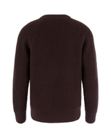 Fjällräven Övik Waffle Knit Men Black Oak – Baksidesvy av stickad tröja i mjuk ull.
