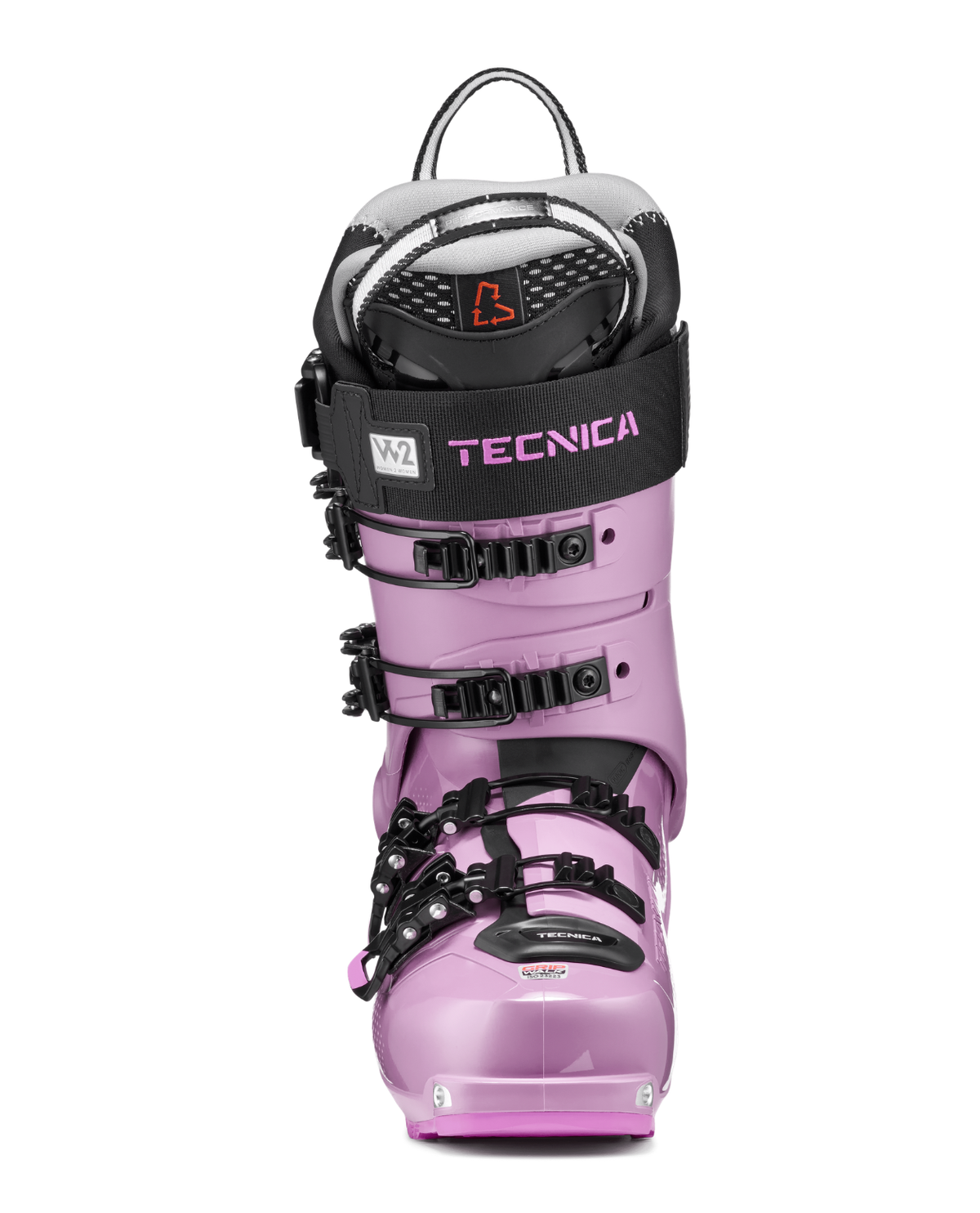 Tecnica Zero G Decoy 115 GW damalpinpjäxa i rosa färg med spännen och powerstrap