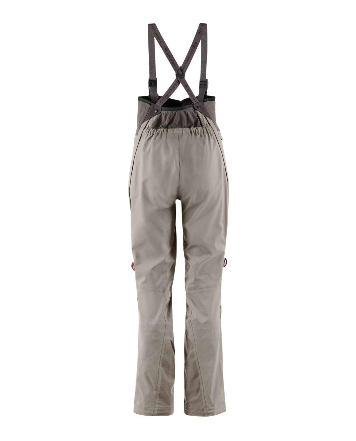 Klättermusen Skade 2.0 Salopette Women - Ridge Grey, visad bakifrån med hängslen.