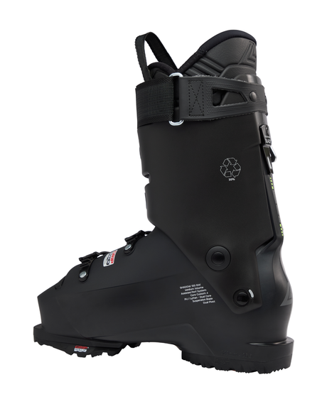 Lange Shadow 100 MV GW svart alpinpjäxa från sidan med GripWalk-sula och stötdämpande konstruktion.