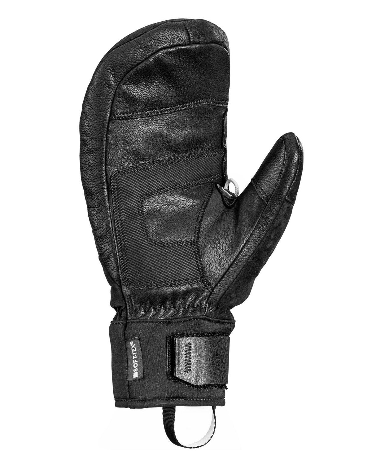 Leki Epicon TR Mitt i svart läder med Soft-Tex, anpassade för alpina tävlingsåkare som kräver maximal slitstyrka.