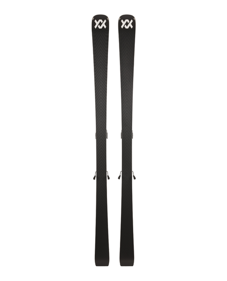 Völkl Peregrine 72 pistskidor i en snygg svart design som visar skidorna framifrån.
