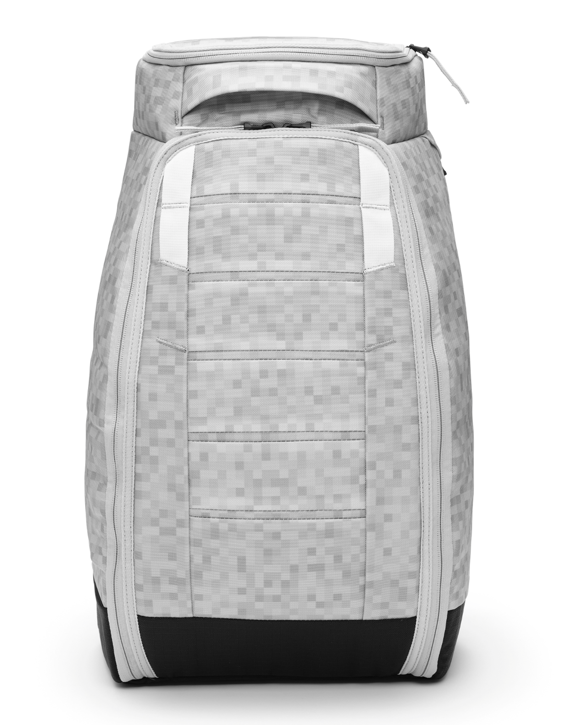 D_b_ Hugger Backpack 30L i färgen White Noise, en vit och mönstrad ryggsäck för skidåkning och vardag.