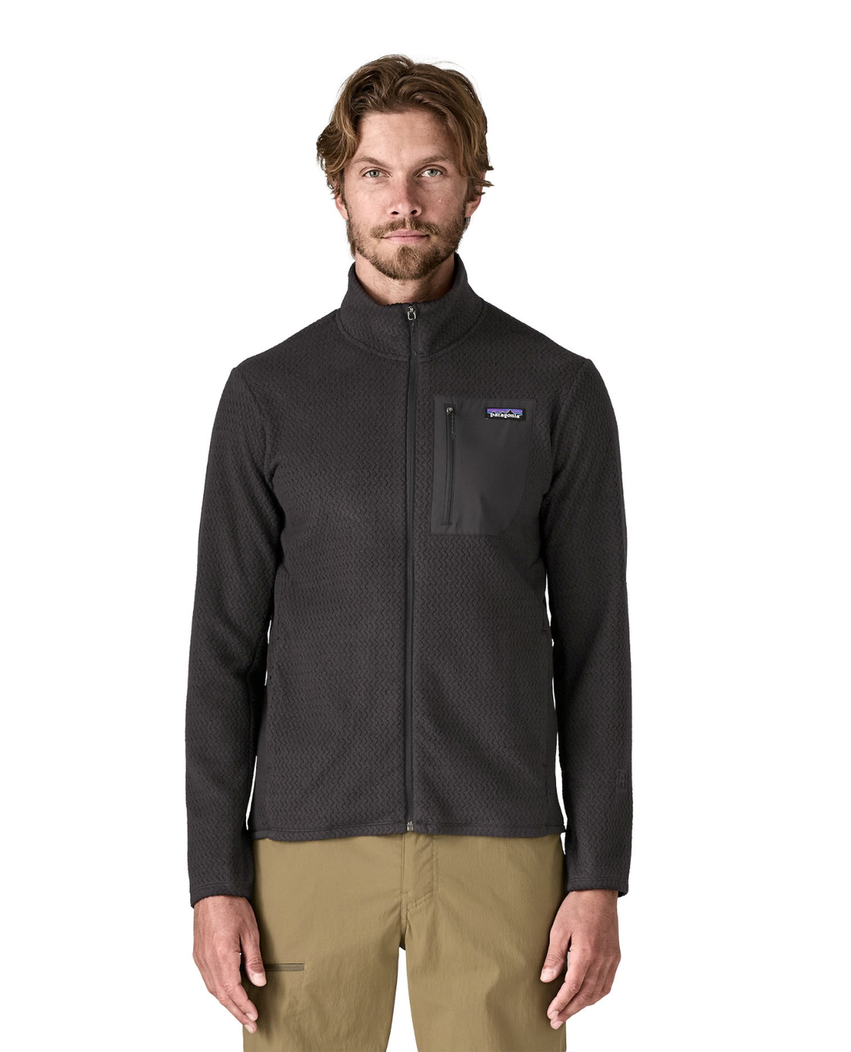 Patagonia R1 Air Jacket Men - Svart tröja för herr på modell