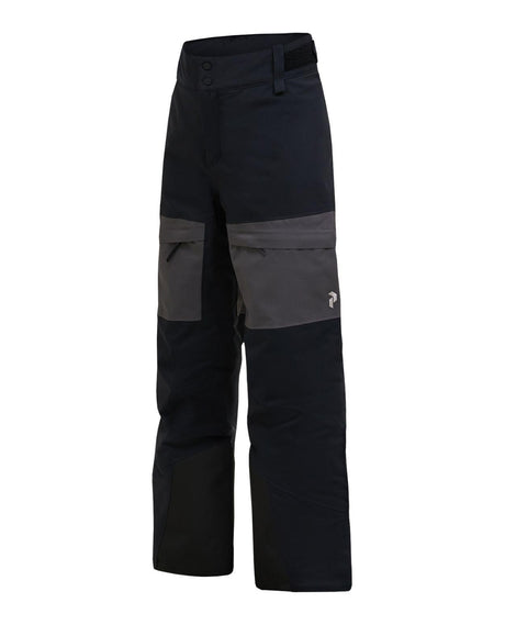 Peak Performance Gravity Insulated Pants Junior i svart och motion grey.