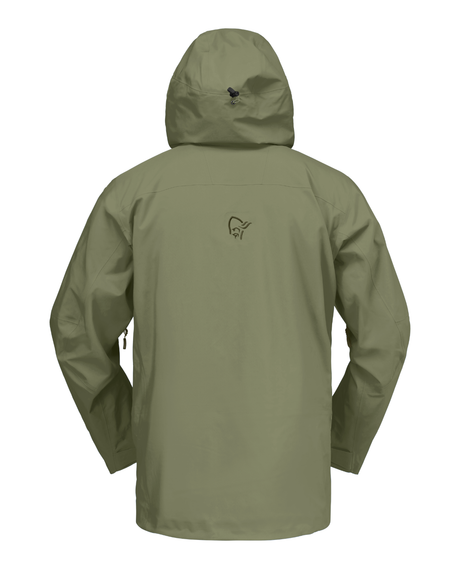 Norrøna Lofoten Gore-Tex Pro Jacket Men i färg Deep Lichen Green sett bakifrån.