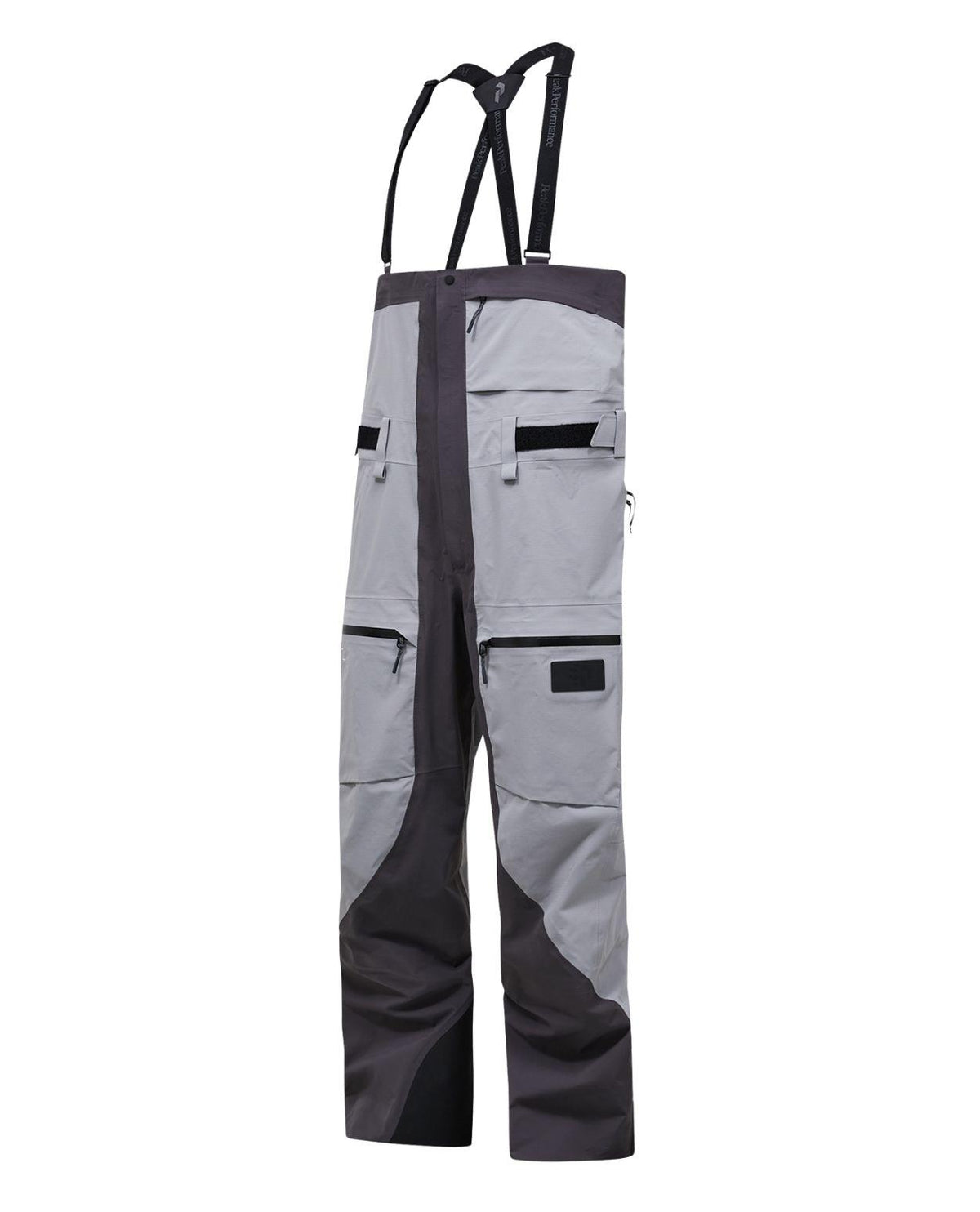 Peak Performance WeiTien Ridge Ace Ski Bib Pants Men - Motion Grey/Lt Grey skidbyxor för herr i grå nyanser med hängslen.