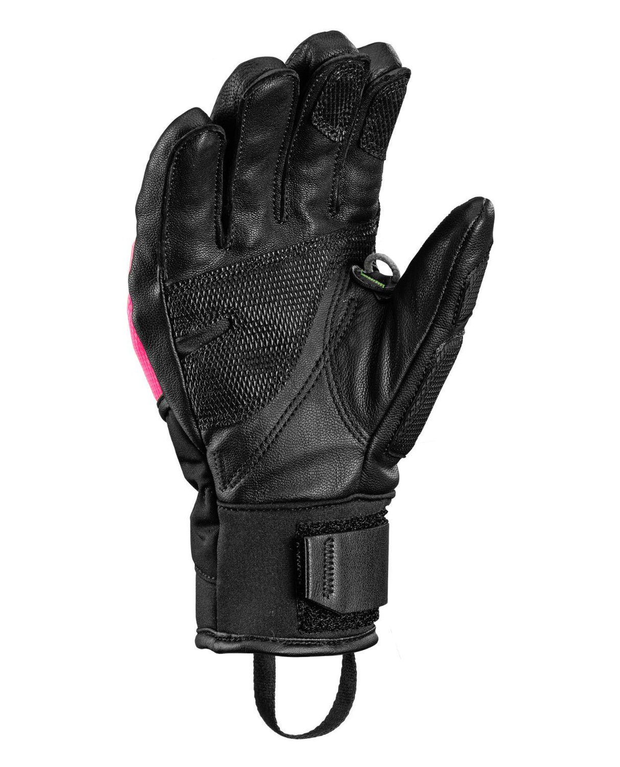 Leki WCR Pro TR Junior racinghandske i svart läder med greppvänlig innerhand och integrerad Trigger-ögla.
