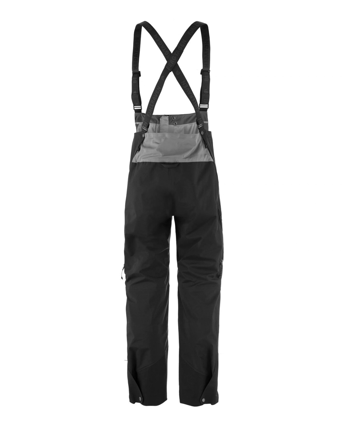 Fjällräven Bergtagen Gore-Tex Touring Bibs Men i svart färg, visad bakifrån med hängslen.