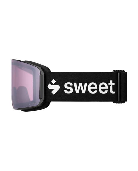 Sweet Protection Boondock II M RIG Reflect skidglasögon med svart band och rosa lins.