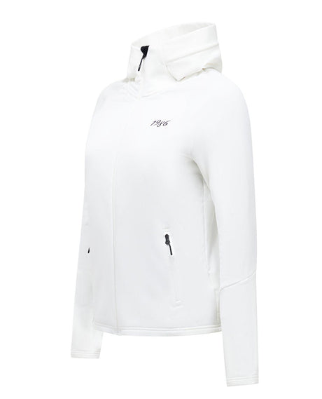 Peak Performance 40Y Rider Zip Hood dam i offwhite färg, visad från sidan.