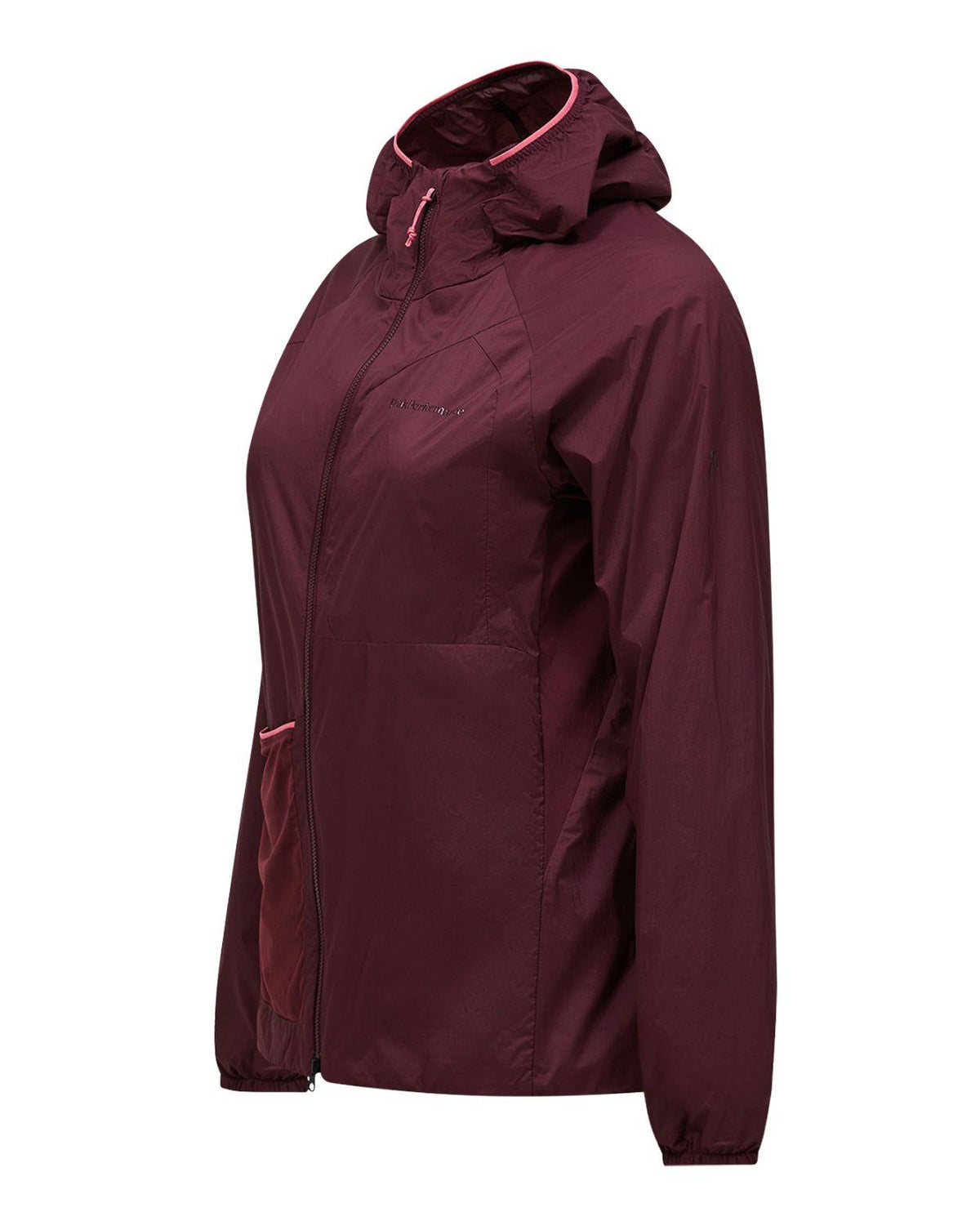 Peak Performance Freelight Alpha Jacket Women i röd färg och portovariant visad från sidan.