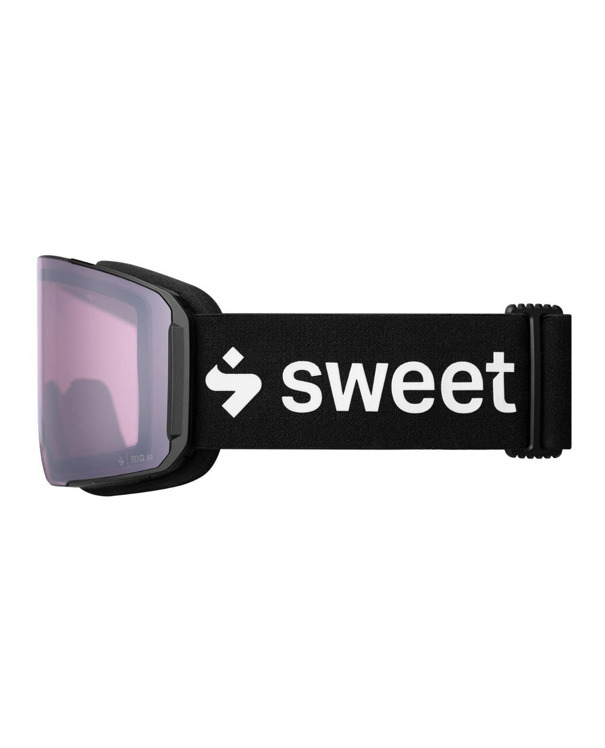 Sweet Protection Boondock II M RIG Reflect skidglasögon i svart med rosa RIG Malaia-lins i profil.