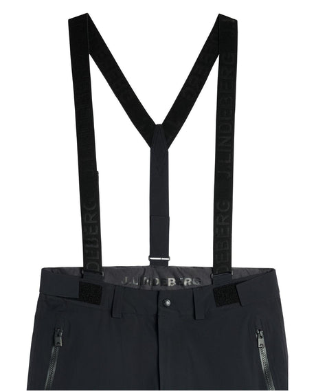 J.Lindeberg Crue Suspender Pant Men - Svart skidbyxa med hängslen och detaljer