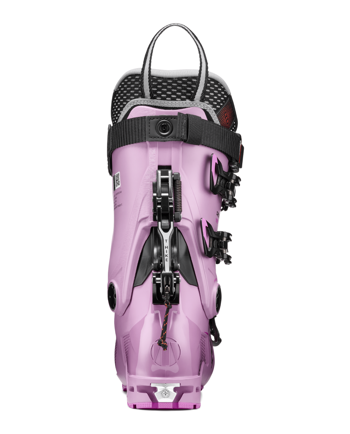 Tecnica Zero G Decoy 115 GW damalpinpjäxa i rosa med gånbläge bakifrån, Alpingaraget