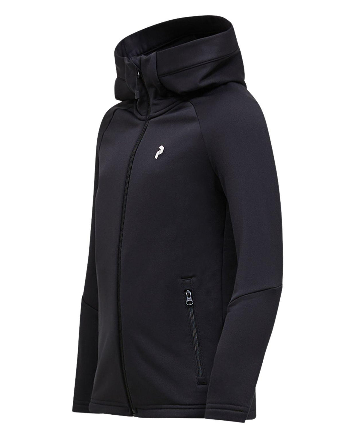 Peak Performance Rider Essentials Zip Hood Junior - Svart mellanlager med huva