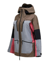 Peak Performance Vertical Gore-Tex Pro skidjacka dam i brunt, ljusgrått och rosa.
