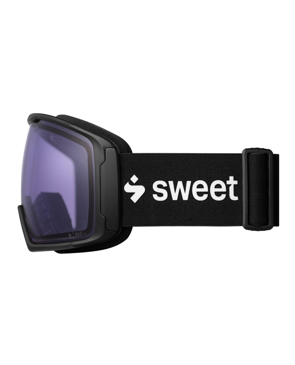 Sweet Protection Clockwork MAX RIG Reflect skidglasögon i Matte Black med RIG Quartz-lins i sidoprofil.