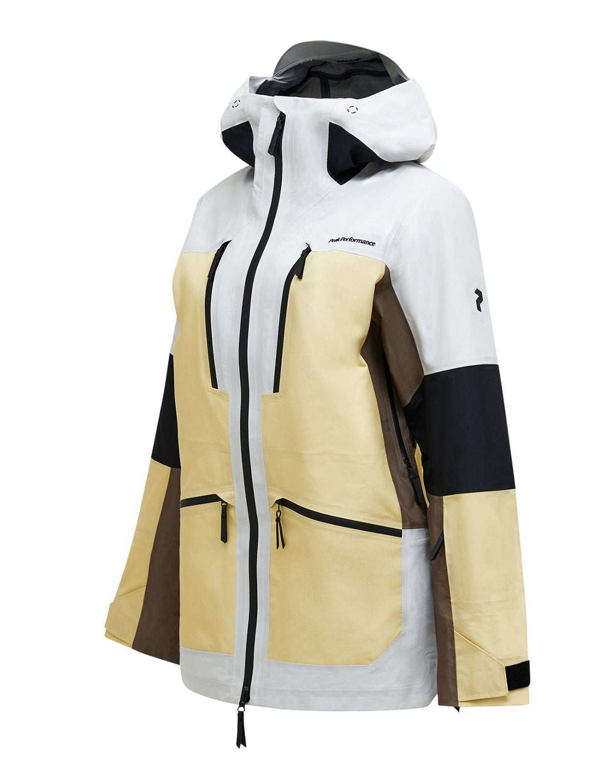 Peak Performance Vertical Gore-Tex Pro Jacket Women i vit och gul färg för damer - Alpingaraget