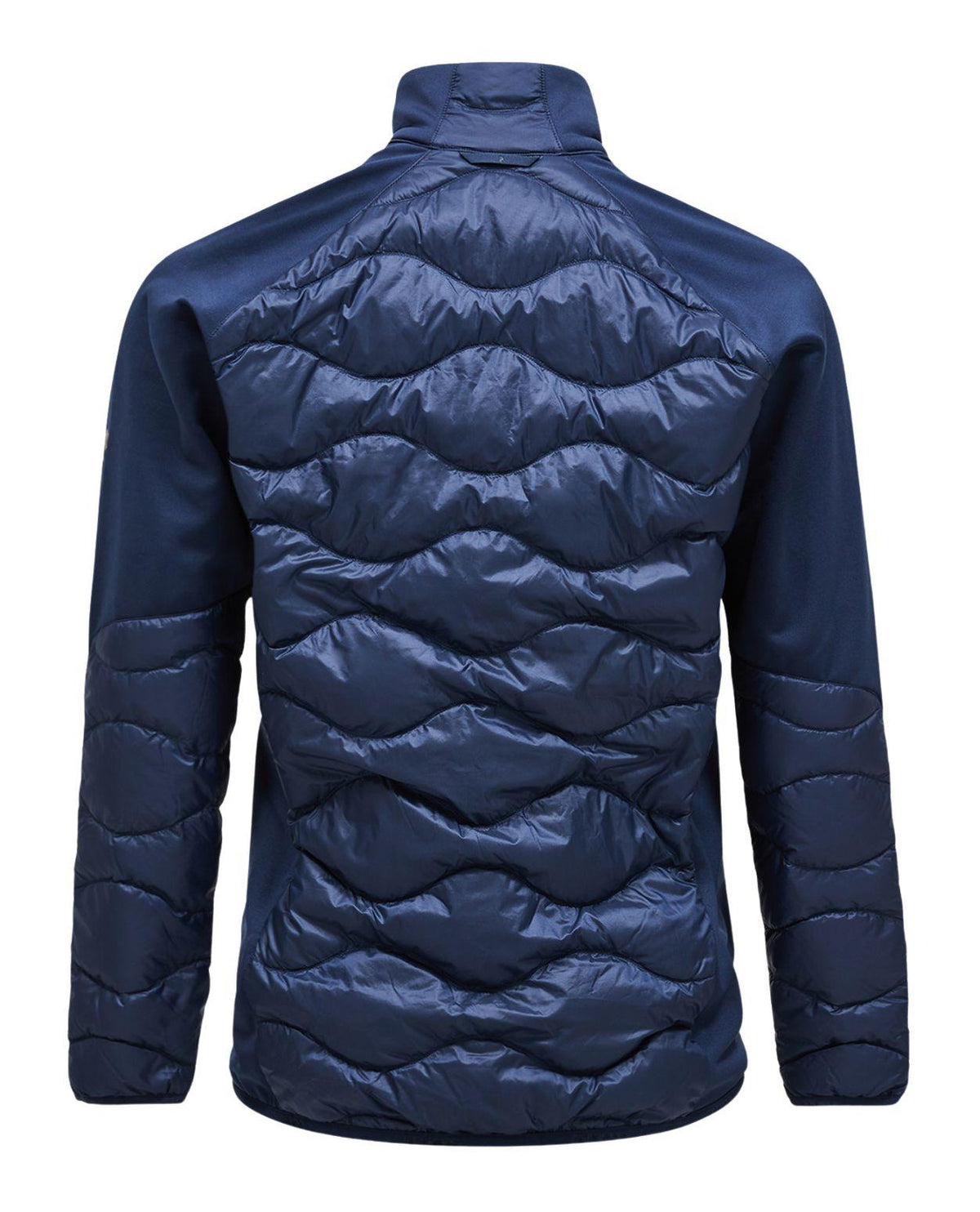 Peak Performance Helium Down Hybrid Jacket Men - Blue Shadow bakifrån som visar det quiltade dunmönstret.