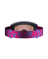 Salomon Skarn Prime Sigma skidglasögon i färgen Ultra Violet med mönstrat band bakifrån.