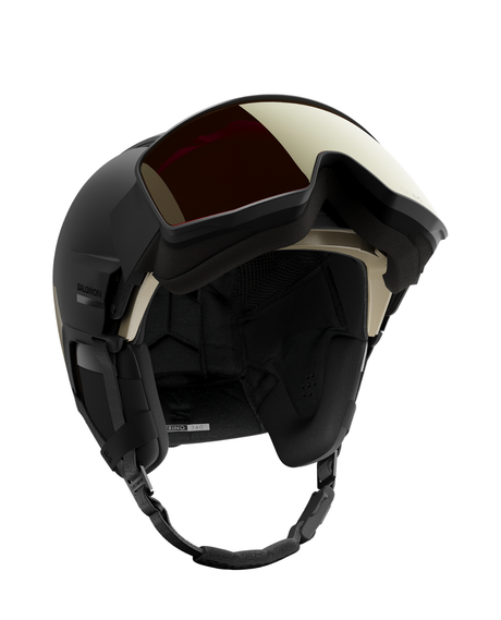 Salomon Driver Prime Sigma Plus MIPS - Svart skidhjälm med integrerat visir i brons.