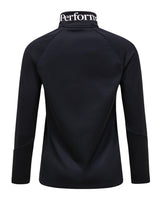 Peak Performance Rider Essentials Zip Jacket Women i svart färg visad bakifrån med text på kragen.
