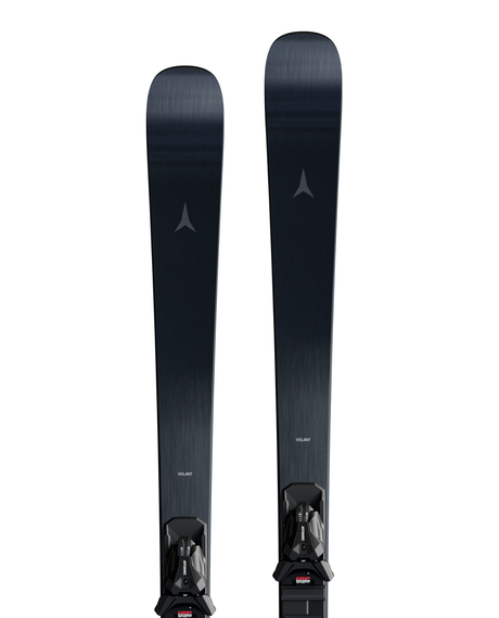 Atomic Volant 9000 pistskidor med exklusiv svart metallfinish och matchande I 12 GW-bindningar.